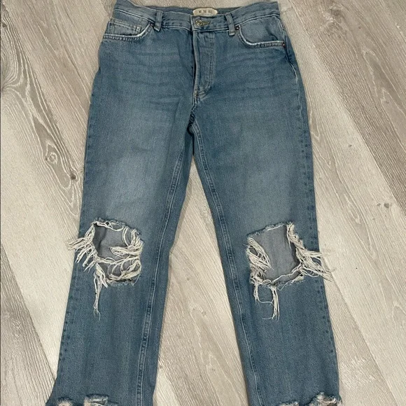 Free People x We The Free Maggie Straight Jean in Light Stone - Picture 1 of 5